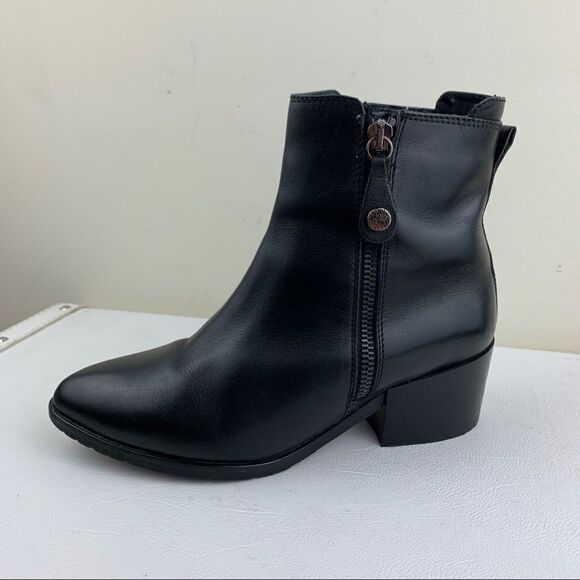 Fabianelli Black Leather Heeled Side-zip Booties S6‎ - Picture 7 of 14